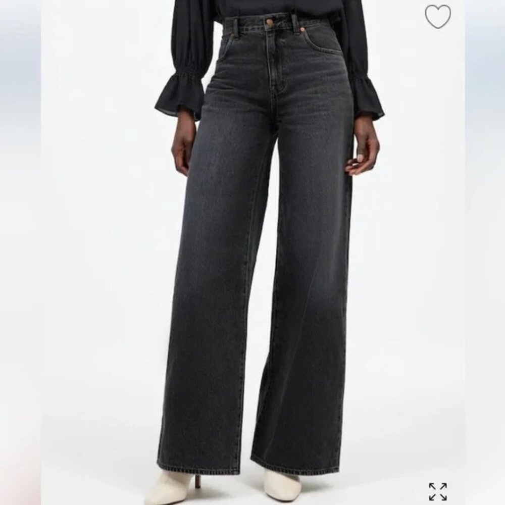 NWT Madewell Superwide Leg Black Jeans, Size 29